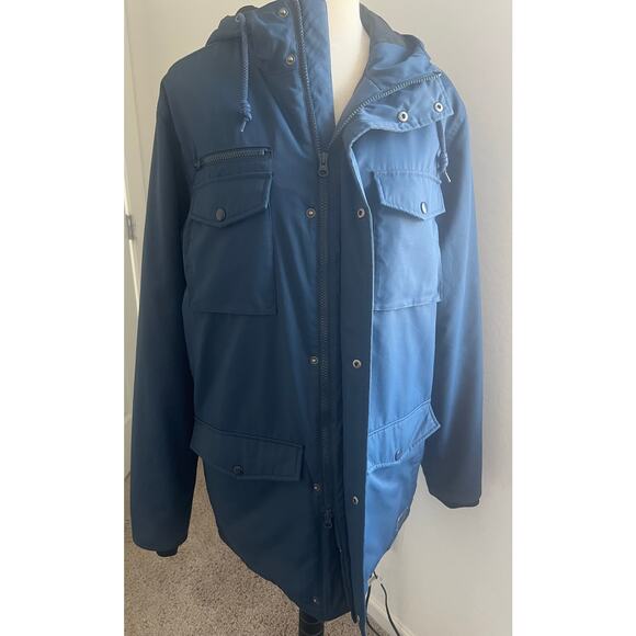 Vans The Men’s Westmark MTE Blue Hooded Pockets Zip Up and Snap Parka Jacket M - Picture 7 of 16